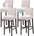 100% Waterproof Bar Stool Cover Stretch Counter Pub Chair Slipcover for Dining Room Removable Soft Thick Solid Fleece Fabric Slipcovers Set of 4, Ivory Fleece-ivory -