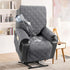 100% Waterproof Recliner Chair Cover Nonslip Stay in Place Electric Power Lift Slipcovers Fitted Standard Large with Side Pocket,Grey/Beige Grey/Beige -