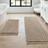 Waffle Bath Mat Super Absorbent Boho Non Slip Rugs for Bathroom Floor Machine Washable Dry Fast with Tassels (47 x 17 Plus 24 Inches, Irish Cream) Cream 47" 17" 24"