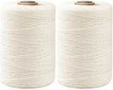 1,200ft (600ft x 2Rolls) Butchers Twine 2mm Cotton String for Cooking Kitchen Meat Turkey Sausage Roasting Baking Gift Wrapping DIY Crafts Crocheting Knitting Naturalwhite ( X 600 Feet ) / Pc 2 Pcs