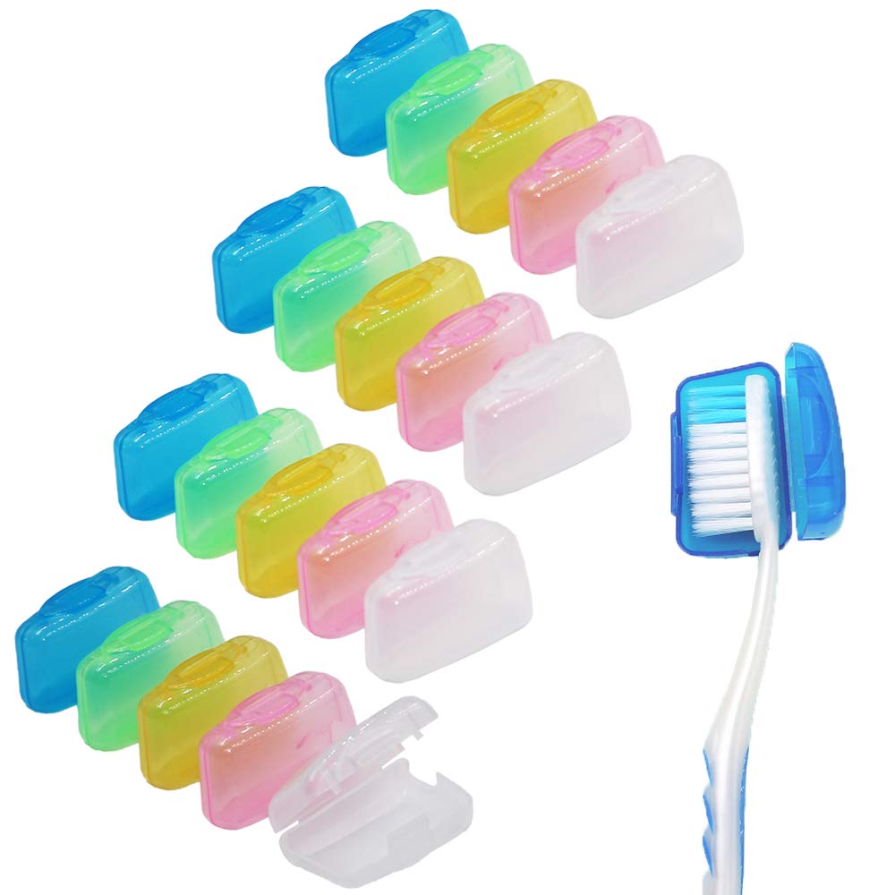 20 Pack Travel Toothbrush Head Covers, Portable Pod Caps Case Protector for Home and Outdoor -