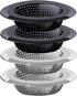 Kitchen Sink Drain Strainer, 4 Pack Stainless Steel and Black Mesh Strainer for with Large Wide Rim 4.5" Diameter, Filter 3" Basket Food Catcher -