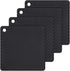 Silicone Trivet Mats Hot Mat - Pads Robust Non Slip Coasters Heat Resistant (Black) Black