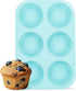 Jumbo Muffin Pan, 6 Cup Silicone 3.5 Inch Large Tin for Baking Giant Homemade Muffins, Cupcakes, Frittatas Non Stick -