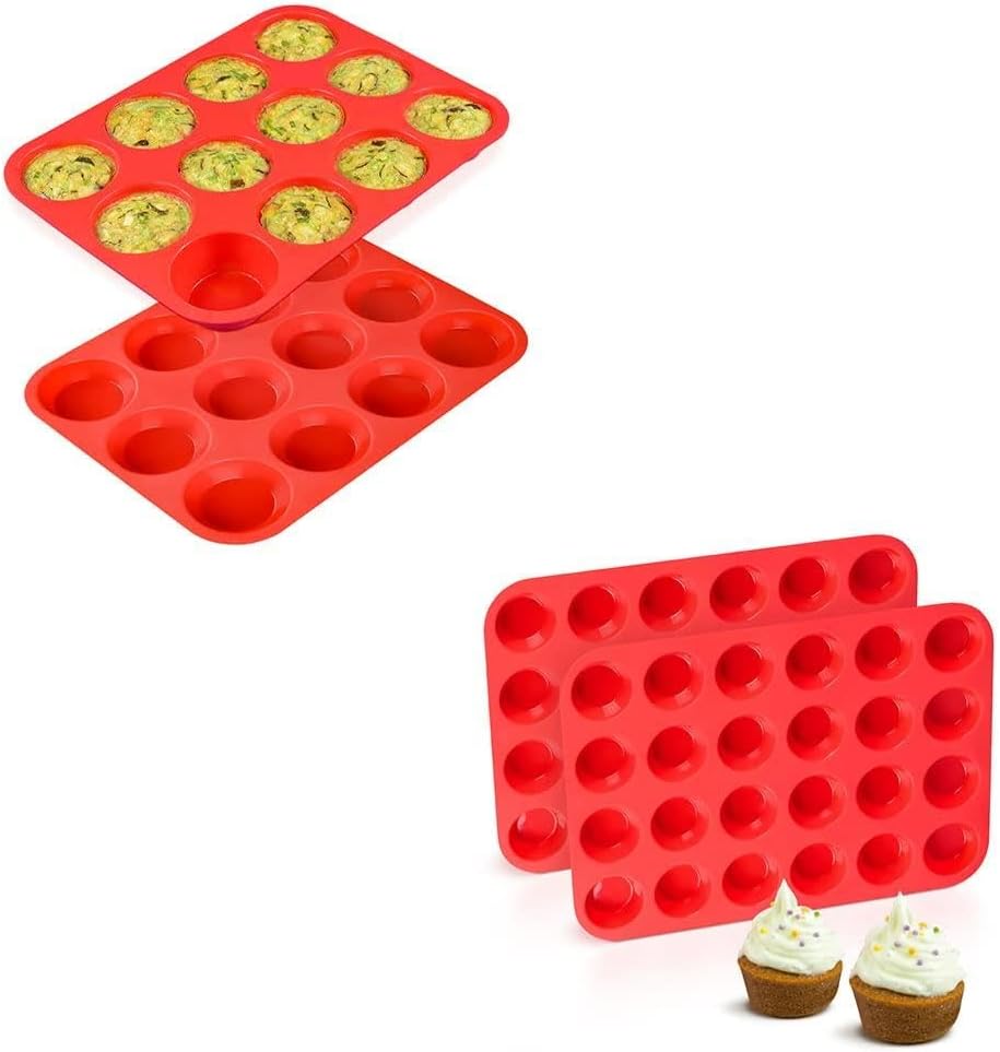 12-Cup Muffin Pan & Mini 24-Cup Cupcake -