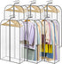 6 Pack Clear Garment Bags for Hanging Clothes with Zippers on Double Sides - 10&