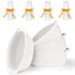 4 Pack Small Woven Basket with Handles, All 12"x 8"x 5", Cotton Rope Room Shelf Storage Basket, Cat Toys, Cute Baby Gift Bags and Ribbons for Nursery, Empty Decorative Chest Box White -
