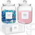 Glass Jars and Dryer Sheet Holder, Dispenser Set with Lids Labels, Containers for Laundry Room Organization Storage, Half Gallon Airtight jars, Acrylic Storage Box supplies, Clear -