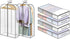 4 Packs Under Bed Storage Containers Bins-55L, 2 Pack Clear Garment Bags-40&