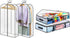 2 Packs Under Bed Storage Containers Bins-55L, Pack Clear Garment Bags-40&