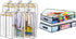 2 Packs Under Bed Storage Containers Bins-55L, 6 Pack Clear Garment Bags-40&