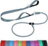 Tangle-Free Slip Leads for Dogs, 6 FT Leash with Padded Double Handle, Reflective Nylon Training Small Medium Dogs 15-40 Lbs, Gray Feet(15-40lbs)