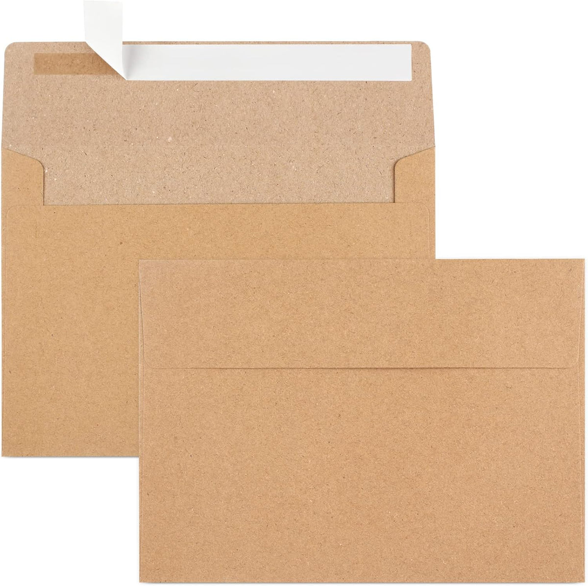 50 Pack Brown Kraft Envelopes, 5x7 Envelopes for Invitations, A7 Invitation Personalize Gift Cards, Wedding, Baby Shower, Birthday Party - (5.25x7.25in)