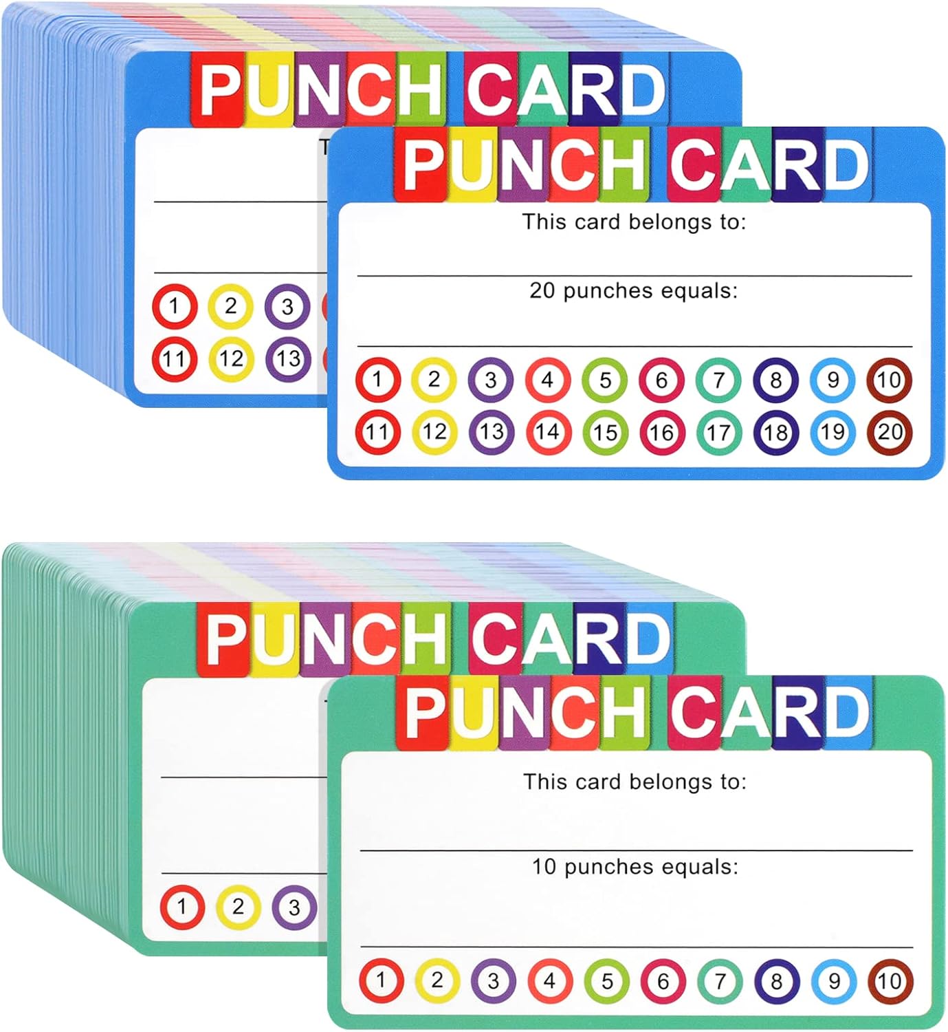 Punch Cards for Classroom, 240 Pack Kids Behavior Reward Cards, Incentive Card kids, Business, Students, Teachers, 2 Styles -