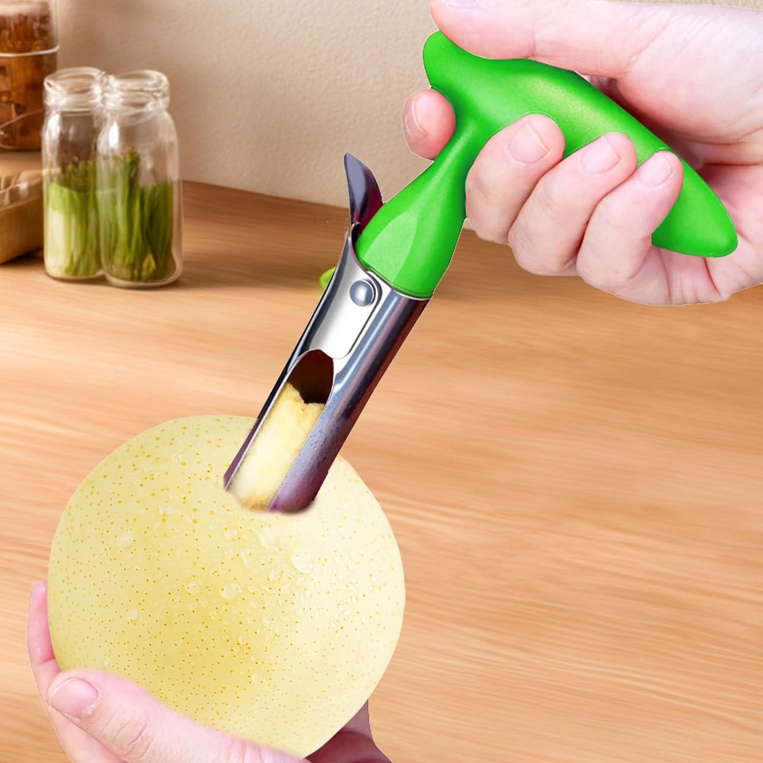 Premium Apple Corer Tool - Ultra Sharp, Stainless Steel, Serrated Blades for Easy Coring to Use & Clean, Durable Remover Baking More