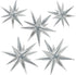 60Pcs Silver Star Balloons Birthday Decorations Explosion Mylar 12 Spike Balloon Large Foil Prom for Wedding Anniversary Christmas New Year Eve Party Backdrops Supplies -