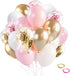 Pink Gold Confetti Balloons 12 inch White Birthday for Women & Girl Party Supplies Baby Shower Wedding Bridal Graduation Bachelorette Princess Pink&gold&wihte -
