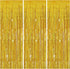 3 Pack Gold Backdrop Birthday Decorations Foil Curtain Streamers Dance Party Photo Booth Props for Bachelorette Christmas Halloween New Years Eve Supplies -