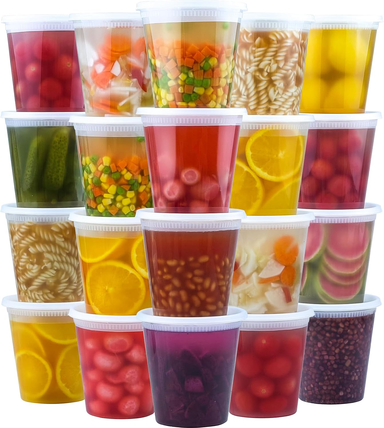 50 Set 32 oz Deli Containers with Lids, Leak-Proof BPA Free Plastic Take Out Bowls, Food Storage for Takeout Meal Prep Storage, Freezer, Microwave & Dishwasher Safe -