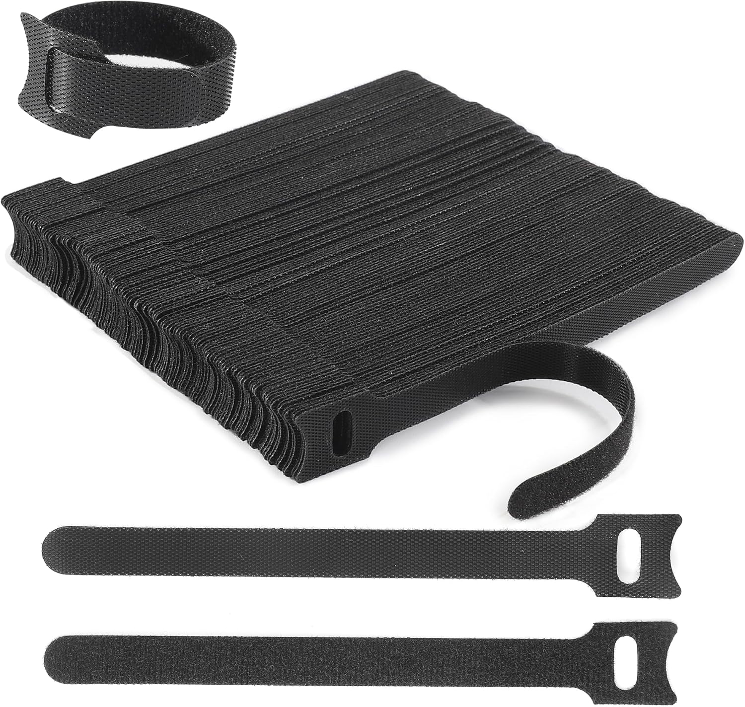 Reusable Cable Ties, 126 PCS 6 Inches Adjustable Cord Straps Wire Organizer Wrap and Hook Loop Management -
