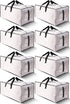 8 Pack Large Strong Moving Bags with Zippers & Carrying Handles - Water-Resistant Heavy Duty Storage Tote for Space Saving, Fold Flat, Alternative to Box (Semi-Transparent) Semi-Transparent Pack-24gal