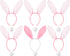 6 Sets Easter Bunny Ears Headbands and Tail, Long Furry Plush Rabbit Ear Headband for Bachelorette Wedding Cosplay White -
