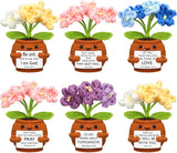 6 Pcs Christian Gift for Women Faith Scripture Religious Positive Handmade Crochet Doll with Bible Verse Prayer Card Inspirational Sunday Church(Forget Me Not) -
