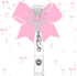 Pink Bow Badge Reel Cute Retractable ID Holder Clip Accessories for Nurses&