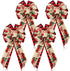 4 Pcs 10 x 18 Inch Christmas Buffalo Plaid LED Wreath Bow, Burlap Red Black Truck Pattern Lighted Bows, Xmas Tree Topper Ornaments Front Door Wall Stairs Decor for Indoor Outdoor Winter -