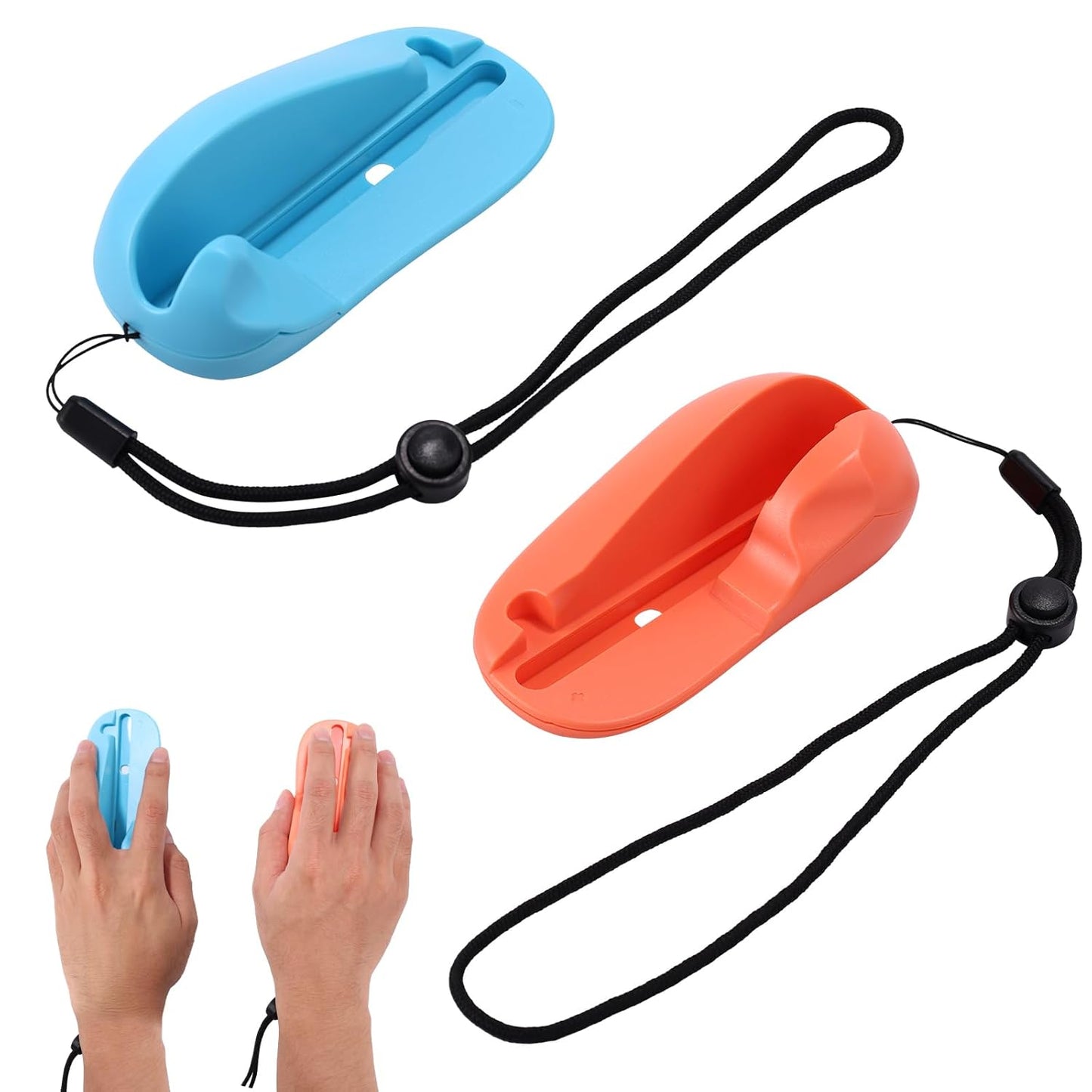 Gaming Controller Mouse Adapter for Switch 2 Joy-Con Hand Grips, Mini Portable Grip Attachment Drag x Drive Game Gifts Accessories (Blue, Orange) -