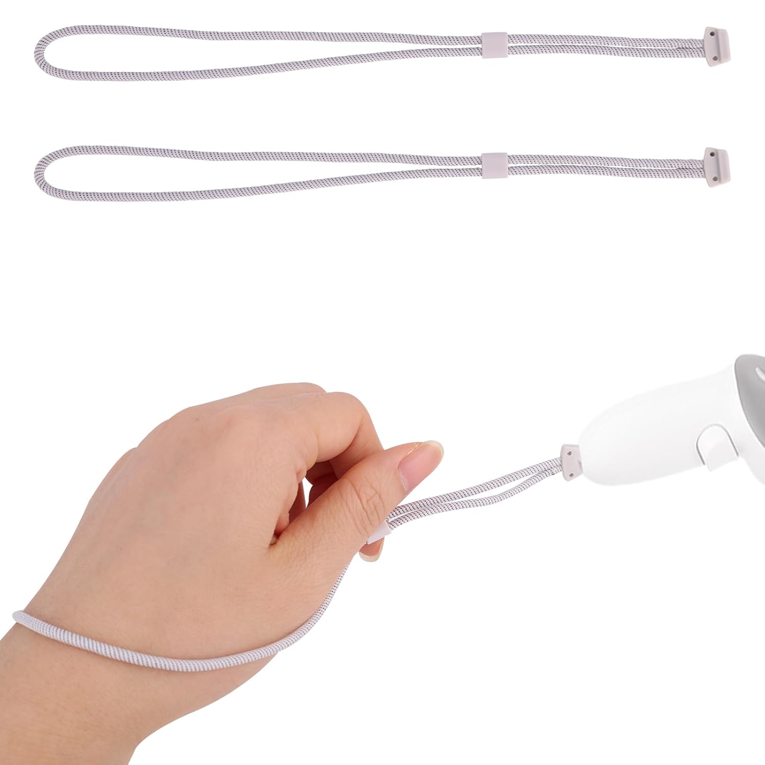 2pcs Controller Wrist Straps for Oculus 3, White Adjustable Hand Lanyards Easy to Attach VR Accessories 3s -