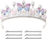 Crown Exquisite Princess with Pearls Butterfly Headband for Halloween Christmas Birthday Cosplay Costumes colorful -
