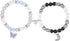 2pcs Couple Bracelets, Magnetic Butterfly And Moon Matching Bracelets Mutual Attraction Valentine Relationship Love Heart Friend Jewelry Gift for Women Men -