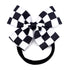 Racing Checkered Flag Bow Headband, Elastic Dressing up Clips for Baby Women Black & White Hairband Clothes Car Outfit Theme Party Sports Items Event Halloween -