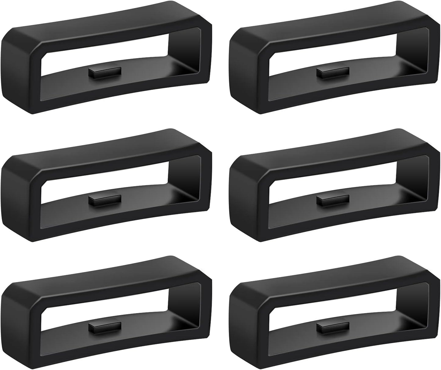 6pcs Watch Strap Holder Loop, Silicone Band Keeper Retainer Fastener Ring Parts for Smart Wristband Replacement - 20mm