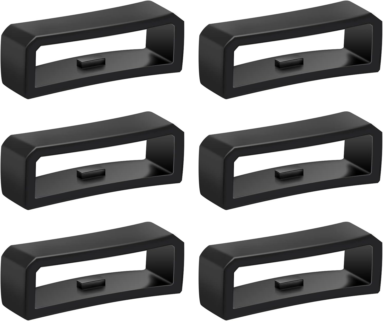 6pcs Watch Strap Holder Loop, Silicone Band Keeper Retainer Fastener Ring Parts for Smart Wristband Replacement - 20mm