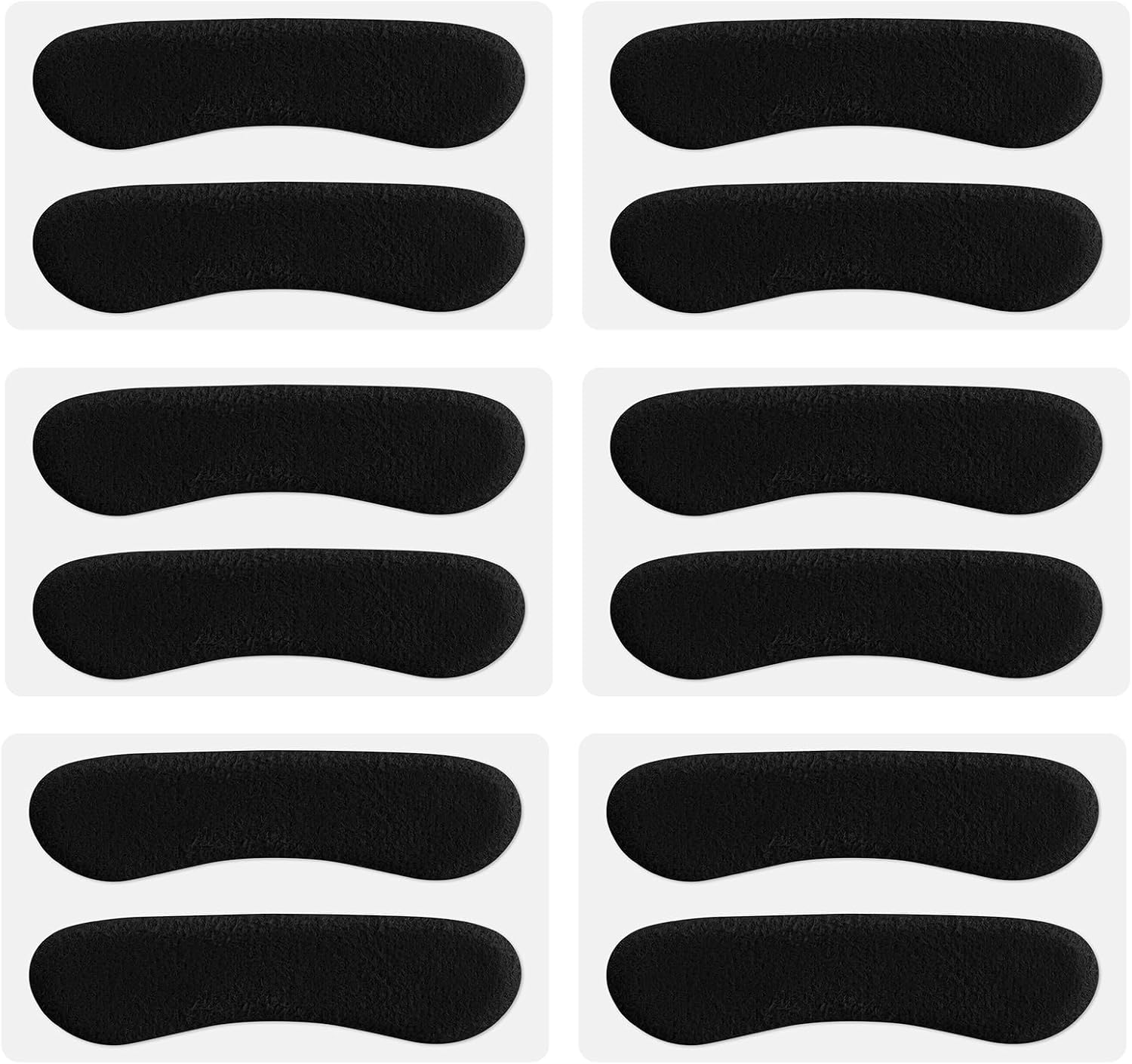 6 Pcs Sandal Strap Cushion Strips, Cushioning Insert Pads Self-Adhesive Soft Heel Grips Liner for Loose Shoes Prevent Friction Slipping (Black) Black -