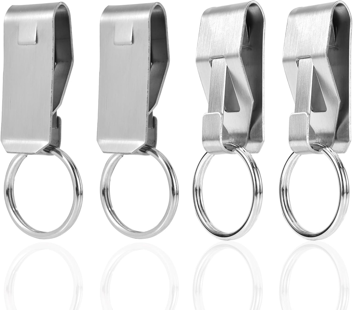 4pcs Belt Key Clip, Metal Holder Keychain Clip Keyring Loop Ring for Car Keys Home Office Supplies -