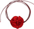 Vintage Flower Necklaces, Boho Floral Necklace Adjustable Fabric Rose for Women Girls Bride Wedding Party Birthday (Red) -