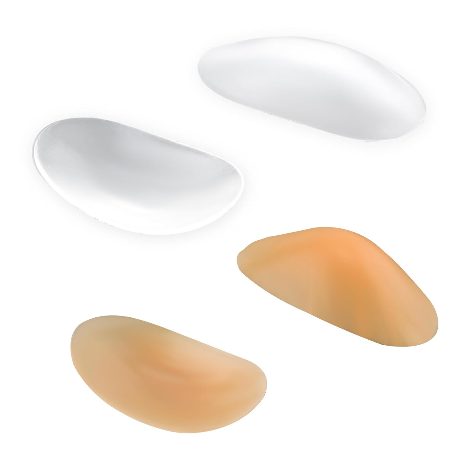 2 Pairs Silicone Shoulder Pads Invisible Non-Slip Push-Up Reusable Shoulders Enhancer Sticky Pad for Women Clothings(Transparent&Skin Tone) -
