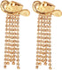 Western Hat Cowgirl Earrings, Alloy Fashionable Gold Cowboy Rhinestone Tassel Earrings for Women Country & Bohemian Style Jewelry Accessories -