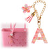 Sequin Initial Bag Charm for Bogg Beach Bag, Resin Keychain Letter Alphabet with Tassel Accessory Decorations Women -