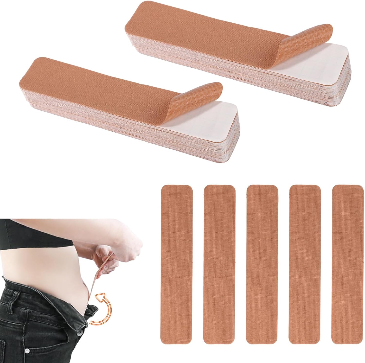50pcs Abdominal Tapes, 9.8x2in Nylon Tummy Lift Women Girls Skin Belly Back Fat Tape for Body Practical Accessories Pregnancy Backless Dress Shaping Thigh Wedding Party -