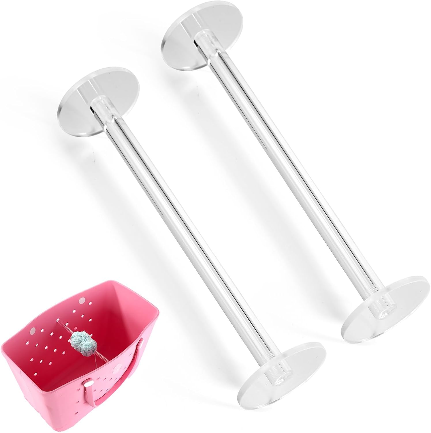 2 Sets Yarn Spinner Compatible with Bogg Bag S, Transparent Acrylic Crochet Holder for Knitting Crocheting Craft Making (Bag Not Include) -