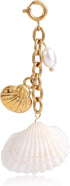 Seashell Keychain for Women, Beach Bag Charm Coastal Ocean Key Ring Shell Handbag Purse Accessory Nautical Beachy Gift Summer & Tropical Holiday Party Jewelry -