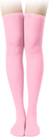 1 Pair Thigh High Socks, Cotton Soft Knee Long Stockings Leg Warmers for Women Girls Christmas Cosplay (Pink) -