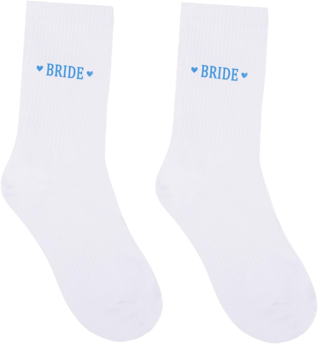 White Blue Bride Socks, Soft Cotton Bridal Socks to Gift Essentials Decorations for Women Wedding -