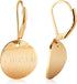 Gold Disc Drop Earrings, Small Leverback Plated Flat Dangle for Women -