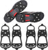 2 Pairs Crampons Spikes, Ice Cleats Non Slip Gripper Spikes with 8 Steel Studs Traction Grips for Boots Shoes Climbing Mountaineering Hiking Walking on Snow (M Size) -