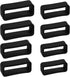 8pcs Watch Band Keepers, 4 Sizes Silicone Loops Replacement High-Elasticity Waterproof Straps Holders for Smart Sport Watchers (Black) -